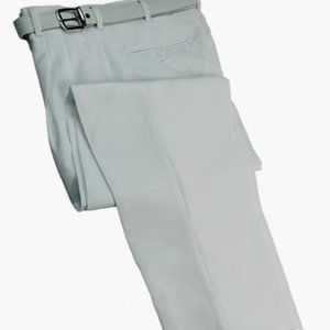 Men's white dress trousers with belt